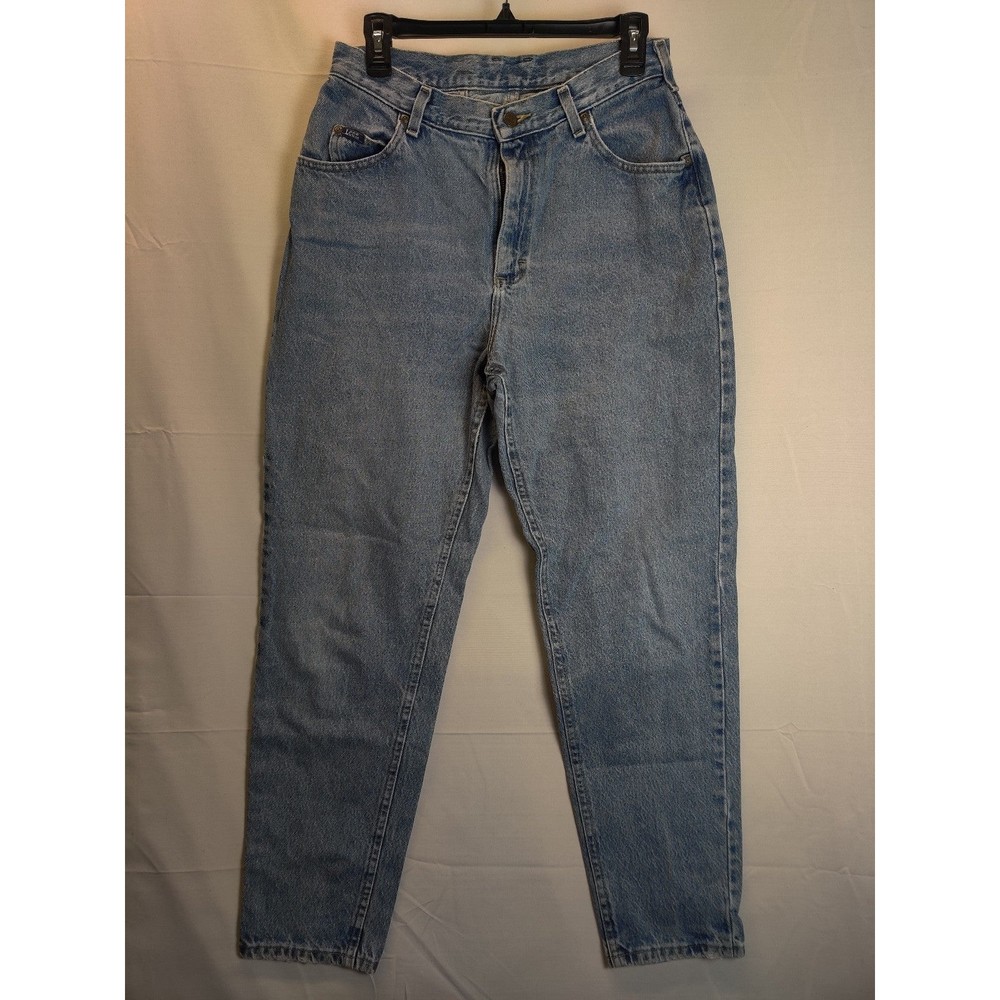 VtG Lee Original Jeans Women's Made in USA Mom Tapered Leg Blue Waist 27